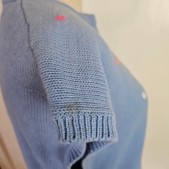 Vintage Merona Abstract Sweater Vest M Periwinkle Blue Pastel Pullover - Picture 4 of 8